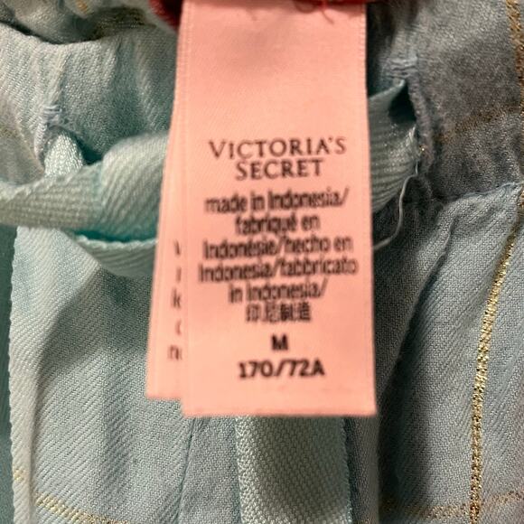 Victoria’s Secret Pajama Pants with Pockets Women's Size Medium Blue Pink Plaid - Picture 8 of 8